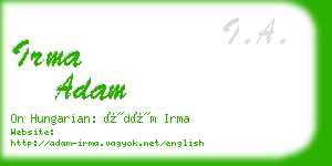 irma adam business card